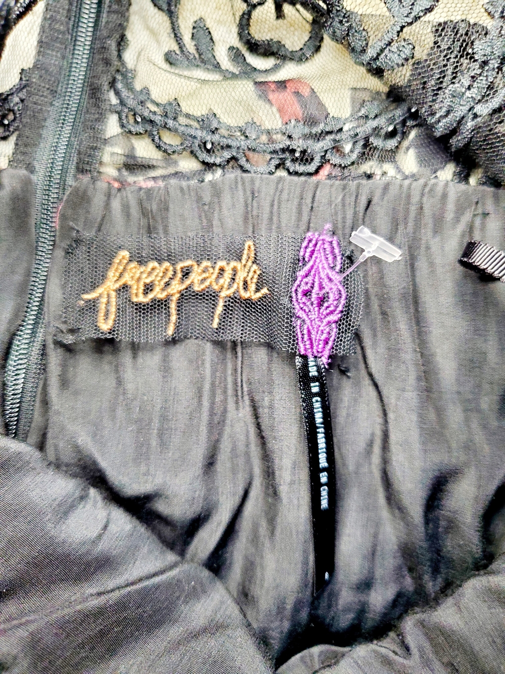 Free People Lace Maxi Dress Boho Open Back Festival Whimsigoth Fairy Size 8 - Picture 5 of 15